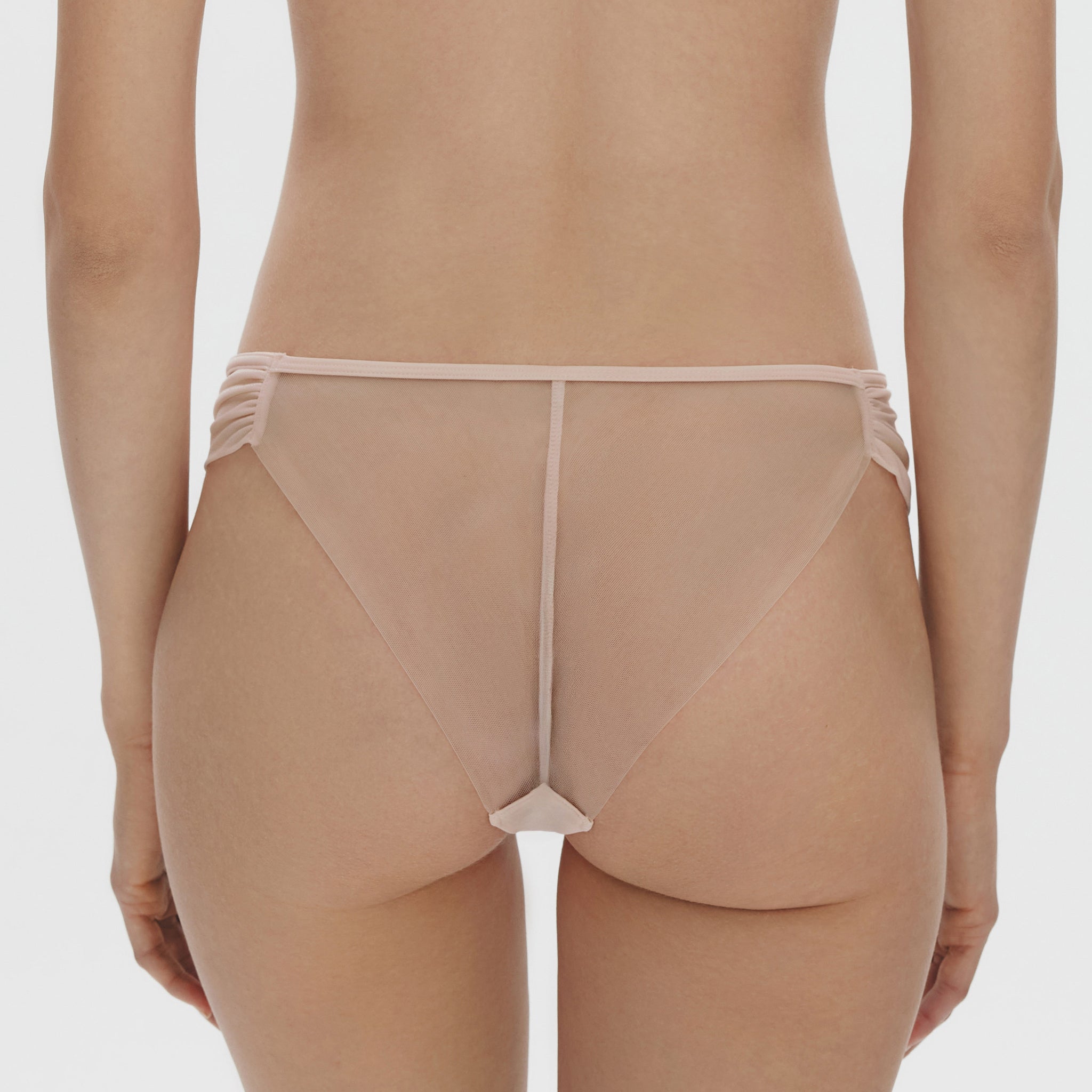 Silk-mesh Mid-rise Brief, Mist Pink