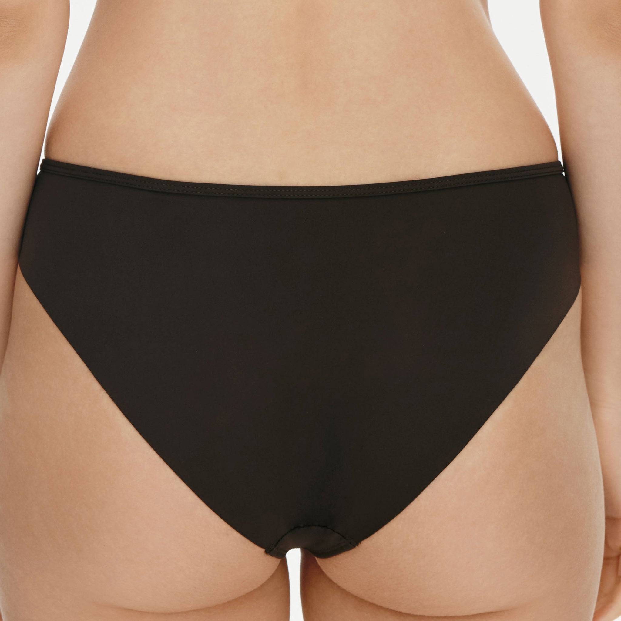Stitching Mid-waist Briefs,Chocolate