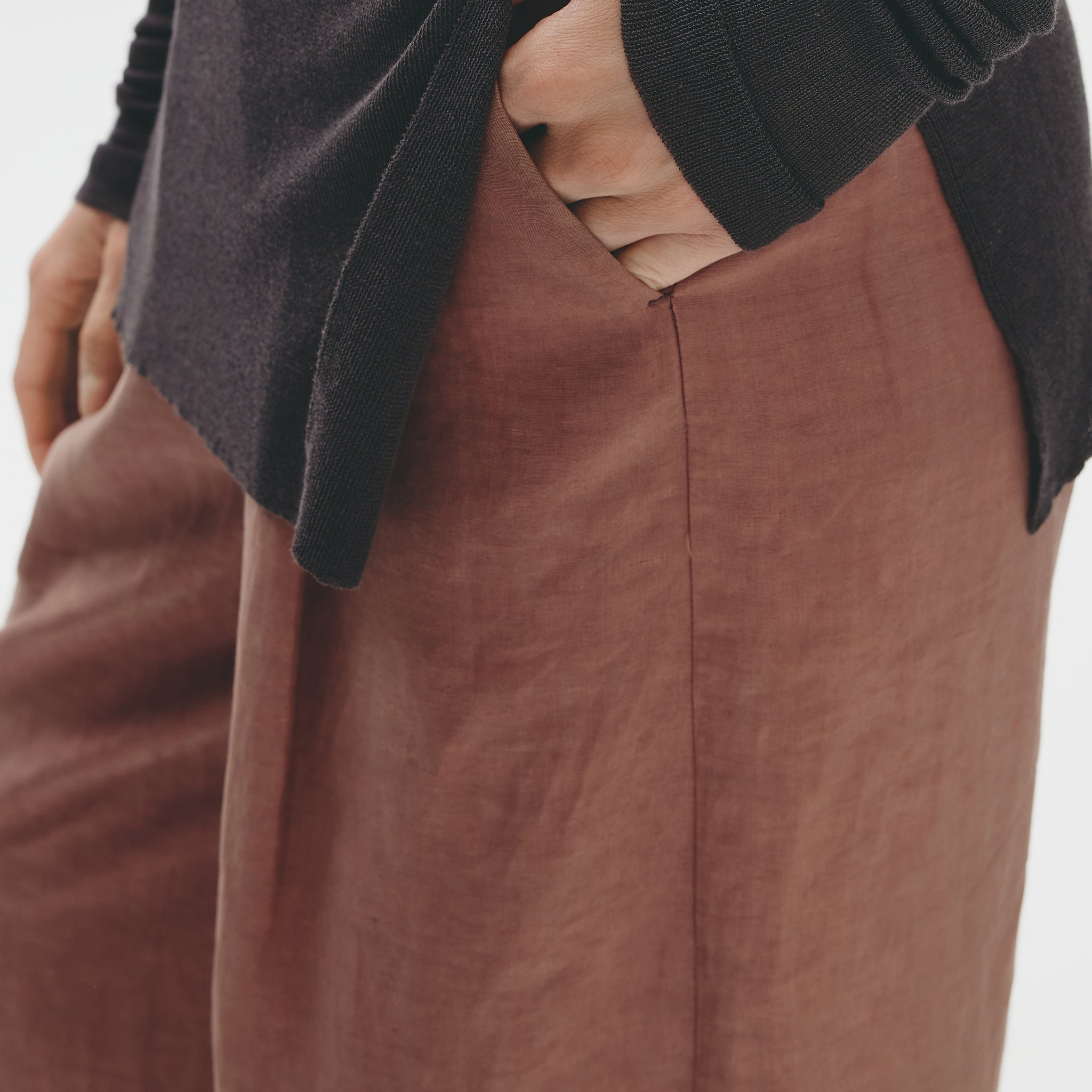 High-waist Wide Pants,Mulberry Brown
