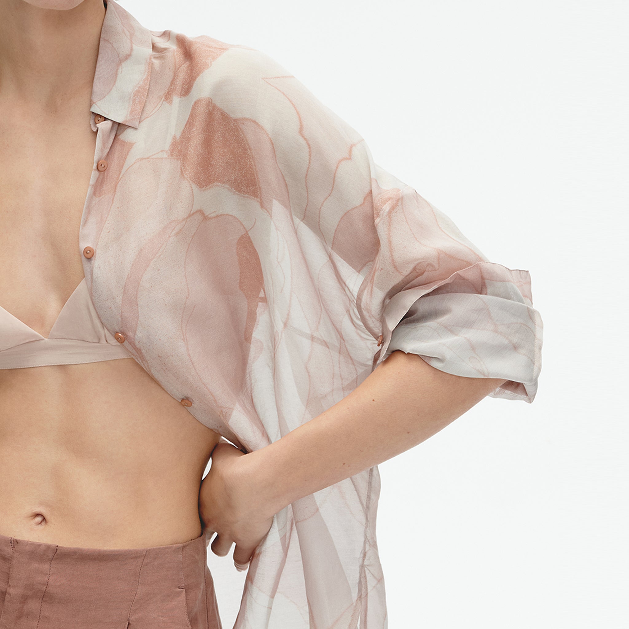 [Capsule Collection]Oversized Shirt,Peony Print