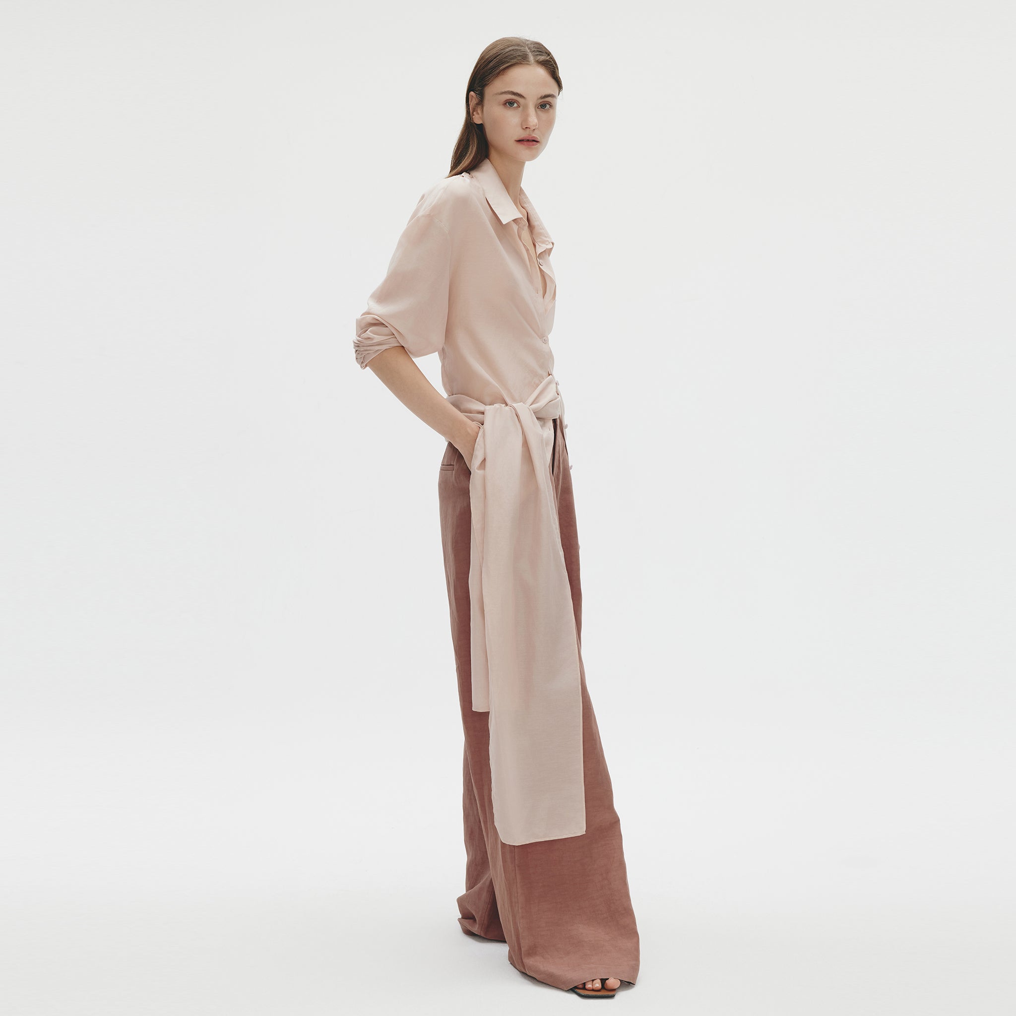 Wrapping Shirt,Dusty Pink
