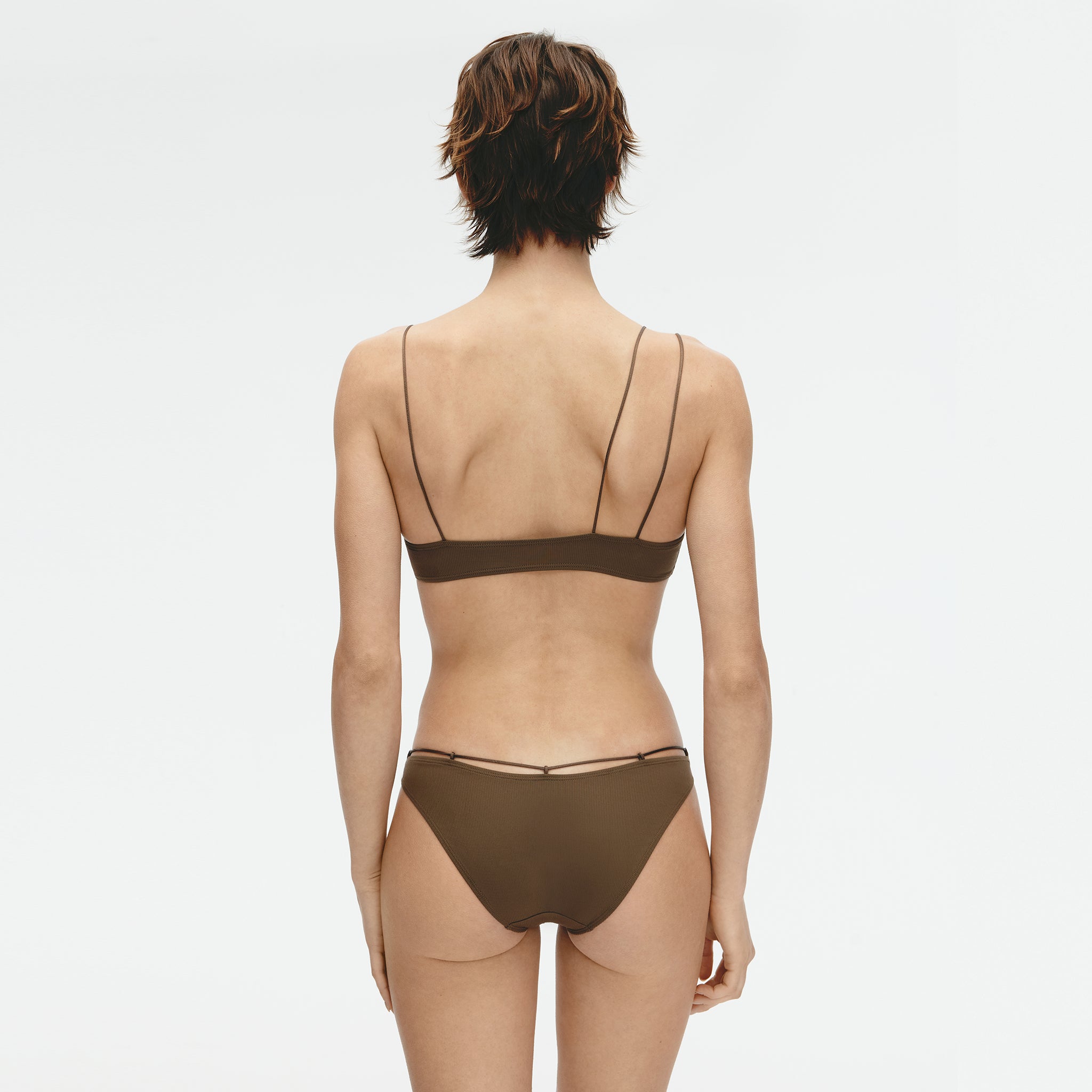 Asymmetric Eco-friendly Tube Bra,Coffee