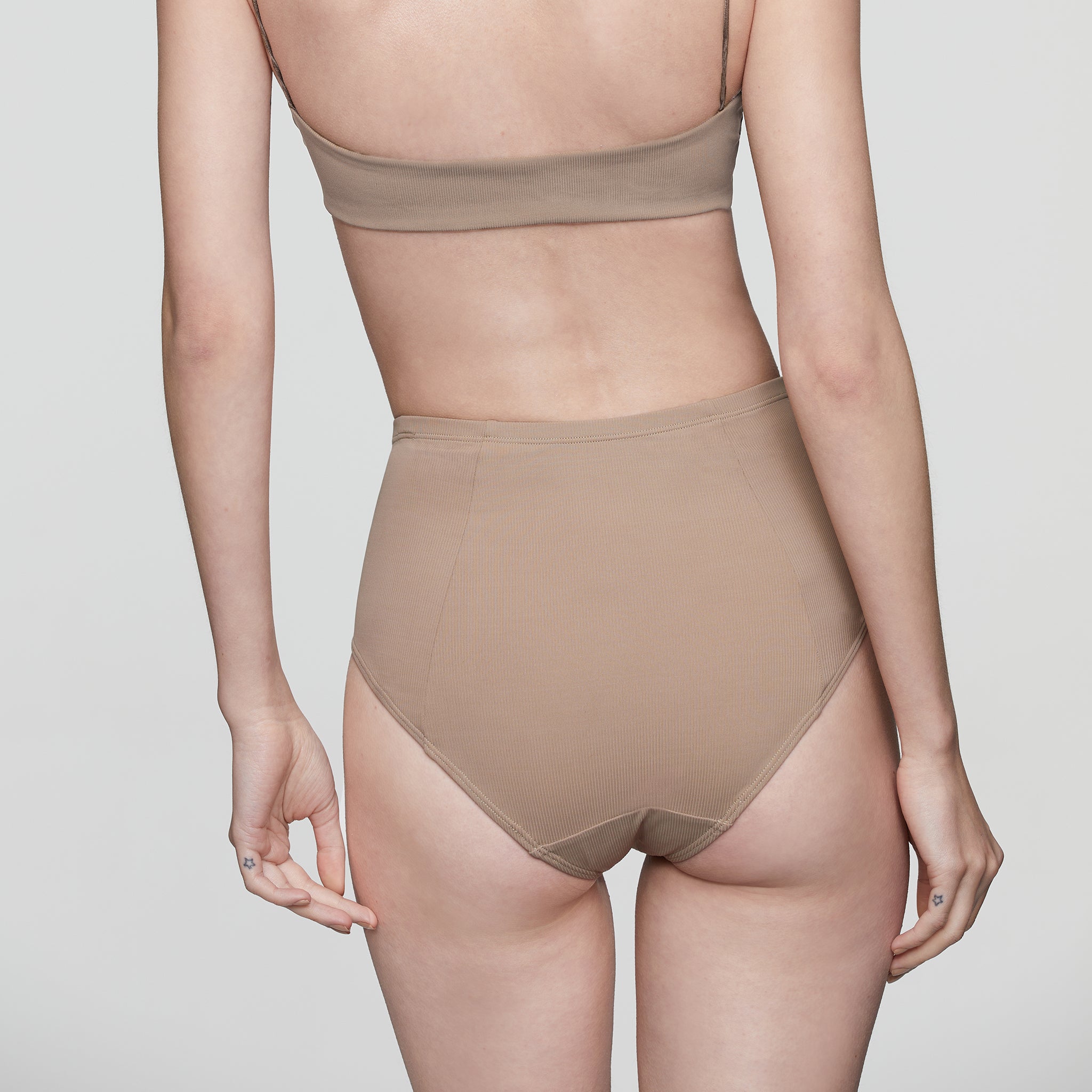 Eco High-rise Briefs, Light Brown