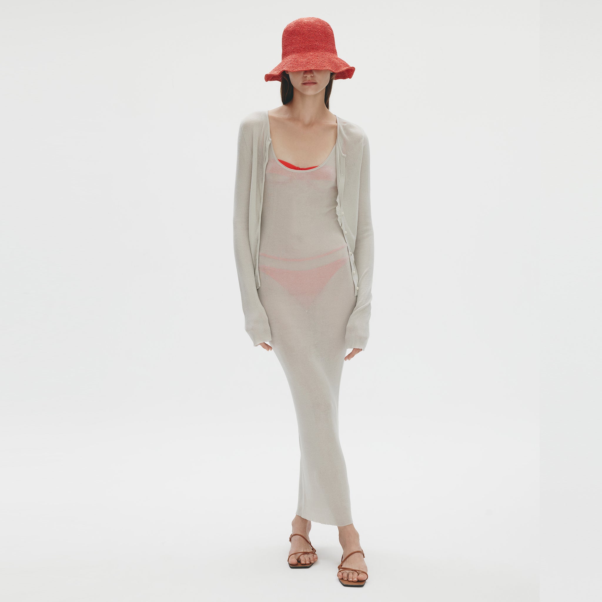 Ribbing Cardigan, Light Fog
