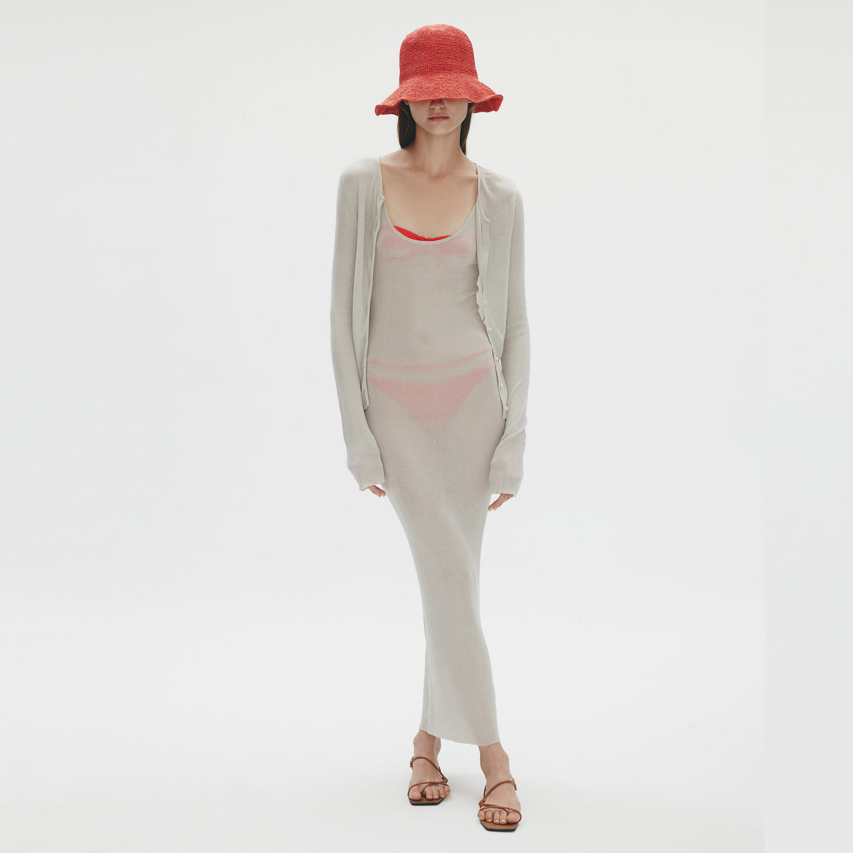 Ribbing Cardigan, Light Fog