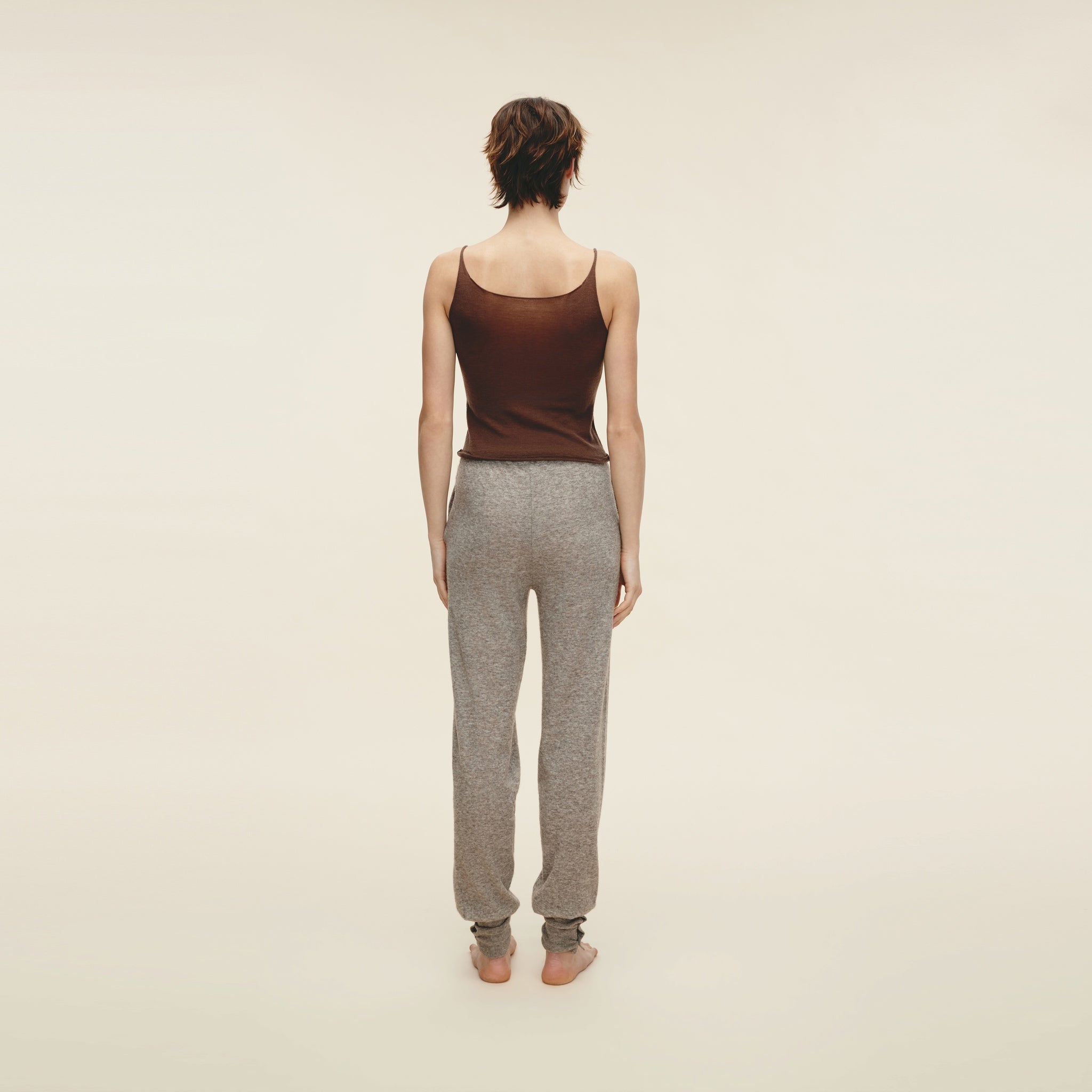 Water-soluble Wool Knitted Camisole,Light Khaki