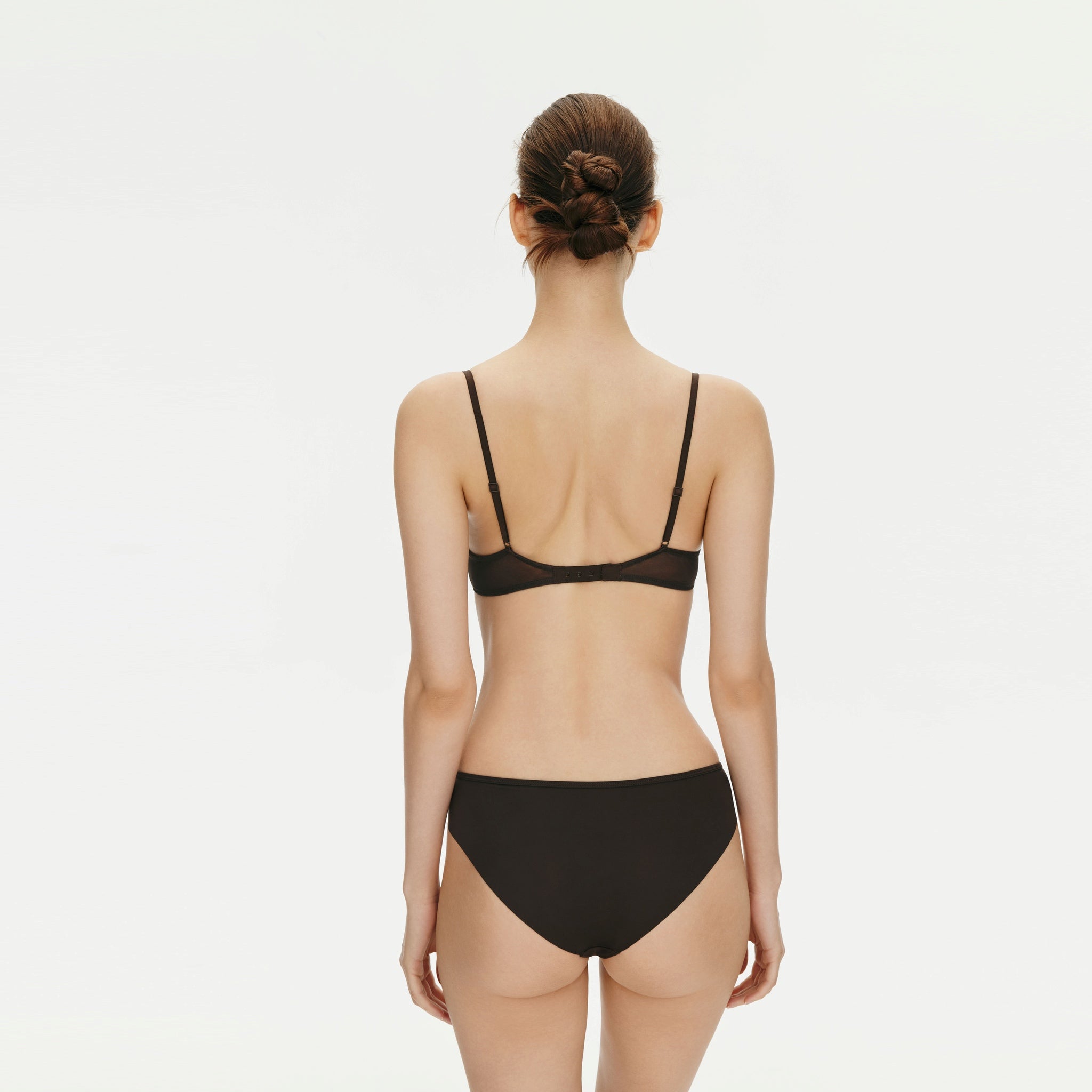 Mesh Double-layer Underwire Bra,Chocolate