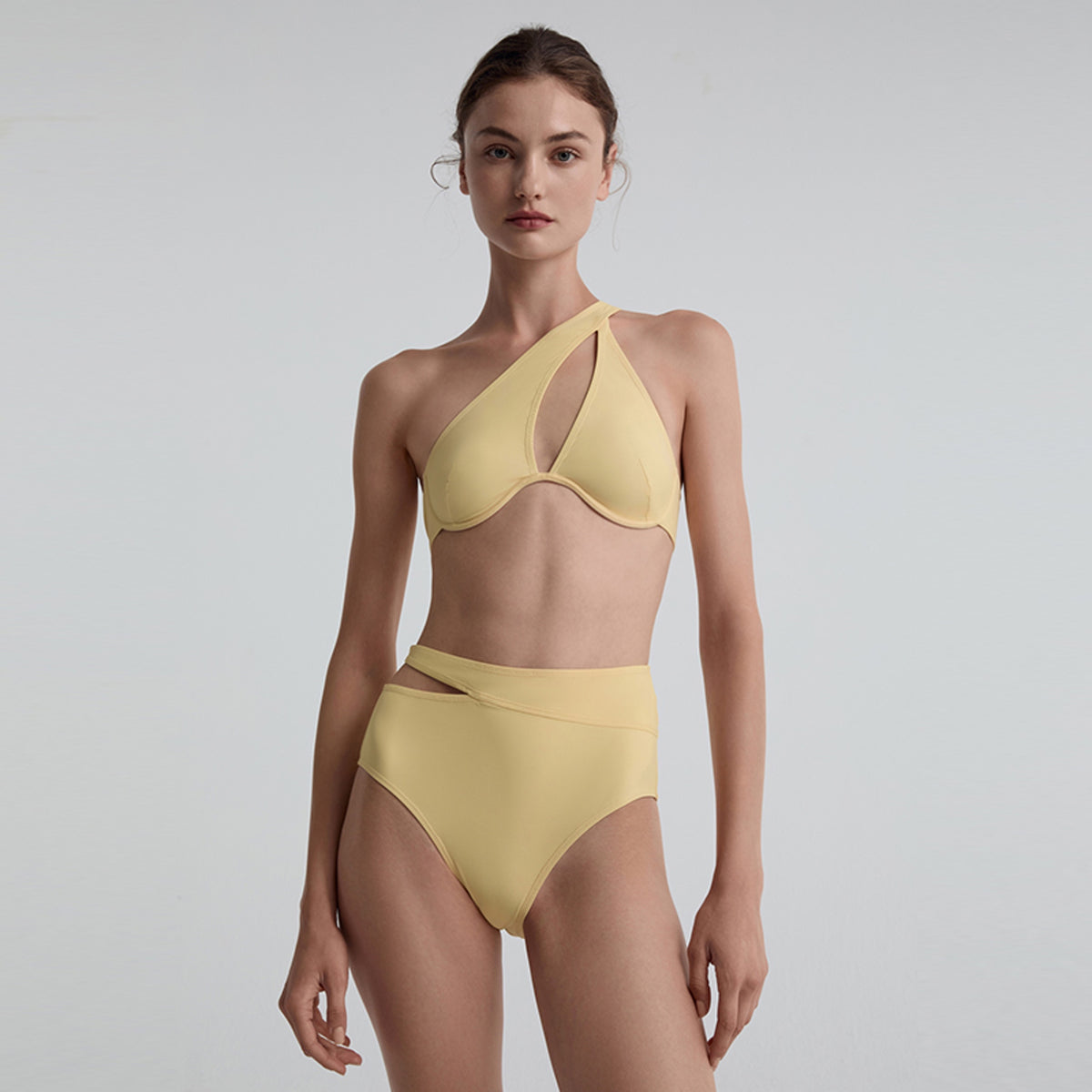 One-Shoulder Underwire Bikini Top, Yuzu